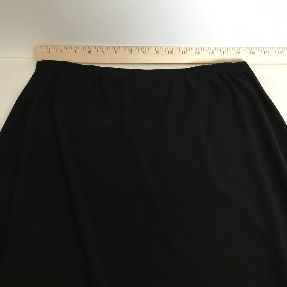 SUSAN LAWRENCE Black Midi Skirt Flounce Ruffle Women’s Size XL